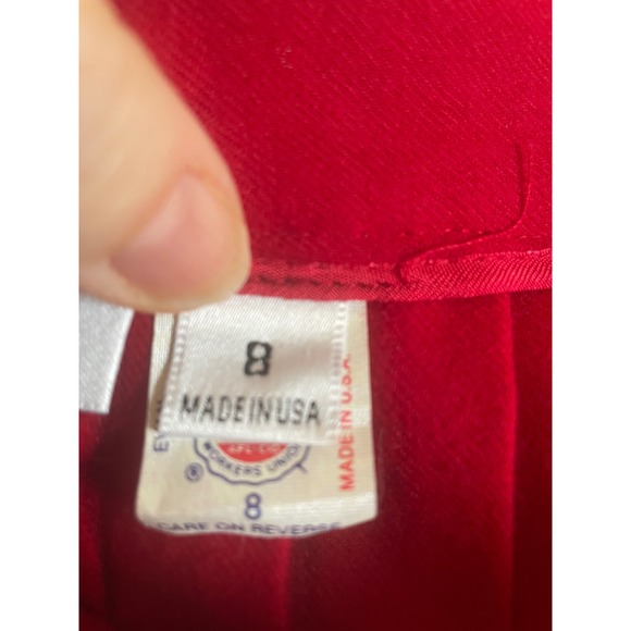 Vintage Evan-Picone Midi Skirt Size 8 Red Wool Pleated Union Made in USA GUC - Picture 7 of 10